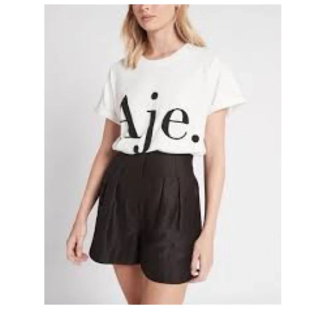 Alexander Wang Silk Black High Waisted Pleated Dress Shorts Size 8 - Picture 1 of 7